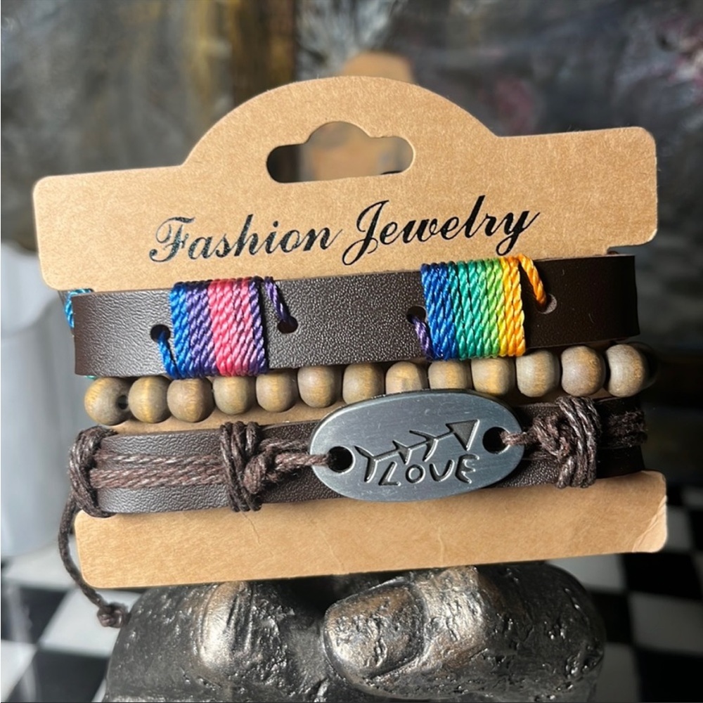 Leather “Love” Bracelet three set